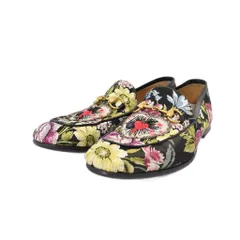 グッチ GUCCI フローラル エンブロイダリー ホースビット ローファー 総柄 9 黒 ブラック 431486 ☆AA★