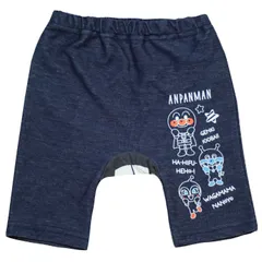新品 [バンダイ] 2026年 夏物 アンパンマン ニットデニム ３柄 ５分丈モンキーパンツ Anpanman ブラック◇95cm