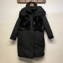最終値下げ】美品 2024 イネド フェイクファーフードロングダウン 