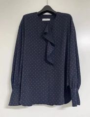 SOÉJU ビット柄スカーフ付きブラウス ネイビー Mサイズ 楽天市場 