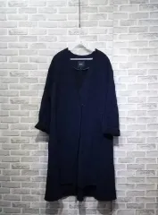 ノーカラーロングコート