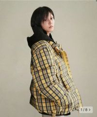 美品 SeaRoomlynn チェックダウンジャケット ベージュ - メルカリ