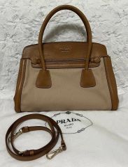 極美品】PRADA 1BG227 GLACE CALF ショルダーバッグ 茶色 - メルカリ