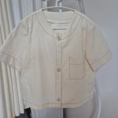 コムデギャルソン 11SS カットソースリーブ切替 バイカラー半袖シャツ 
