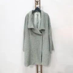 (kk66608) ジルバイジル スチュアート カーキ ウール混 ビック襟 ワンボタン コート 85のサムネイル