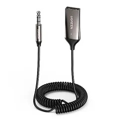 UGREEN Bluetooth5.3 車載レシーバー Bluetooth受信機 ブルートゥース化 ハンズフリー通話 車載オーディオ 3.5mm USB式 二台スマホ同時接続可能 通信距離?10M SBC対応 遅延時間?220mS マイク内蔵 充電不要 【k2