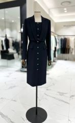 KITON NAPOLI ネイビードレープドレス ワンピース 42 KITON NAPOLI ネイビードレープドレス ワンピース 42 - メルカリ