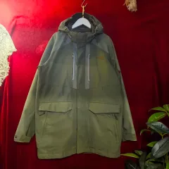 ザノースフェイス ミリタリー カーキ フーディーキャップ ウィンドブレーカー L size
