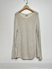 ヴィンス カシミア ロング ニット アイボリー&グレー (S)のサムネイル