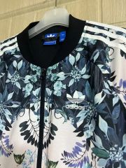 adidas トラックジャケット 花柄 ボタニカル柄 ジャージ L グリーン