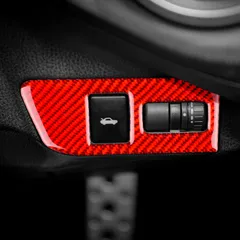新品 AIRSPEED スバル BRZ ZC6 トヨタ 86 ZN6 専用 トランクフレームカバーボタン装飾 内装パーツ カーボンファイバー おしゃれ 2012-2020 右ハンドル適合 アクセサリー (レッド)