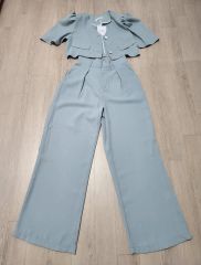 美品】INDIVI ツイルネックフレンチブラウス パンツ セットアップ 12