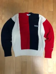 FILA フィラ ヘリテイジ Vネック バイカラー ニット セーター 100のサムネイル