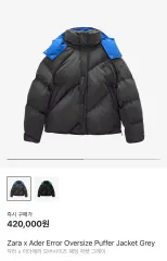 ADER ERROR アーダーエラー ZARA ザラ オーバーサイズ ダウン ジャケット グレーのサムネイル