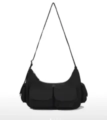 WHATITISNT ワットイットイズント ナイロン HOBO BAG ブラック (新品)