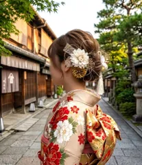 優美大輪ダリア♥ 成人式用髪飾り♥袴 結婚式 七五三  振袖 ｜前撮り着物 和装 ホワイト/ゴールド/シルバー