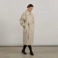 ZARA ザラ ベルト付き ロングコート ウール ベージュ マキシ丈 - メルカリ