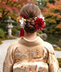 即日発送♥再販♥和装髪飾り 振袖 成人式 前撮り 赤 ダリア - メルカリ