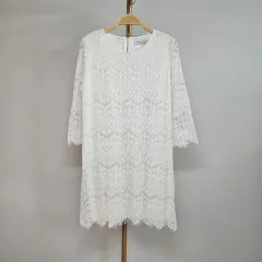 (F)ミニドレス 白 エンブロイダリー レース ONE PIECE K4W1984