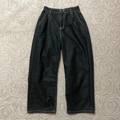 humoresque ワイドパンツ　デニム　ブラック　サイズ36 humoresque ワイドパンツ デニム ブラック サイズ36 - メルカリ