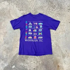 90s USA OG ウォーシングトン D C シングルステッチ 半袖T L