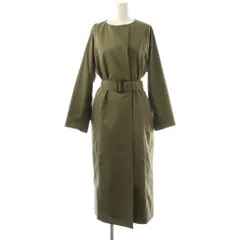 マッキントッシュフィロソフィー MACKINTOSH PHILOSOPHY ノーカラーロングコート スプリングコート ベルト付き 38 カーキ /ES ■OS