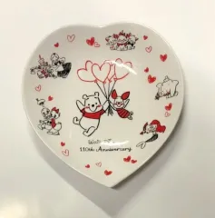 レトロ#1823 ウォルト・ディズニー 110周年記念 ハート陶器皿 (日本 下)