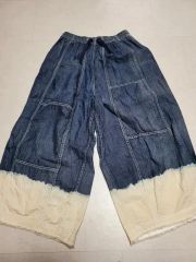藍染ミナペルホネン もんぺ一点物ゆったりパンツ刺し子襤褸