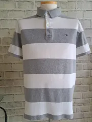 トミーヒルフィガー ストライプ ポロTシャツ S