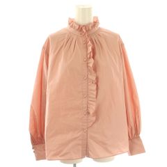 Drawer 長袖 Vネック プルオーバー ペールオレンジ（36）フリル 日本製 