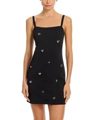 ミリー レディース トップス ワンピース ミニ MILLY Collette Heart Mini Dress Black ブラックのサムネイル