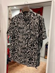 美品 Paul Smith ポールスミス 総柄 半袖シャツ チャコールグレー