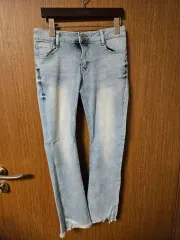 スキニー デニム ジーンズ ライトブルー ジュニア165サイズ レディース55 66サイズ 新品
