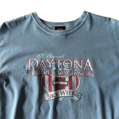 極希少 2XL 00s ハーレーダビッドソン Tシャツ イノシシ ナス紺 両面