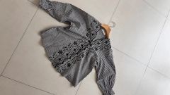 リンカブルギンガムチェック フラワー刺繍 半袖ブラウス - メルカリ
