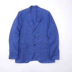 未使用訳あり ベルベスト BELVEST ネイビーチェック ジャケット 50 