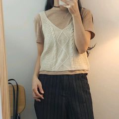 AMERI VINTAGE ハイネックニットベスト リブ編み sizeS H62 - メルカリ