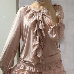 Lautashi ラウタシー ブラック チョーカー ブラウス アシンメトリー 