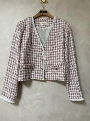 極美品】LEONARD ストレッチテーラードジャケット シャドーロゴ総柄 銀 