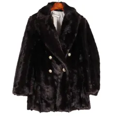 ZADIG&VOLTAIRE ザディグ・エ・ヴォルテール 딥ブラウン フェイク ファー ゴールド 金装 ジャケット ウィメンズSのサムネイル