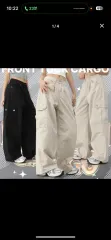 カーゴ ワイドパンツ ブラック m サイズ