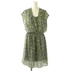 クローゼットストーリー CLOSET STORY 花柄 ワンピース 膝丈 フレンチスリーブ イエロー ブラック /HK ■OS