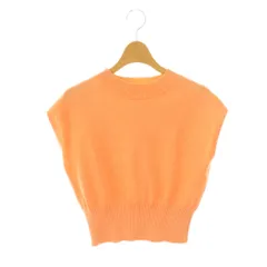 ナチュラルビューティーベーシック NATURAL BEAUTY BASIC 23SS ウエストマークモックニット カットソー フレンチスリーブ FR オレンジ /HK ■OS