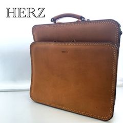 HERZ ヘルツ パイロットケース ビジネスバッグ レザー ブラウン - メルカリ