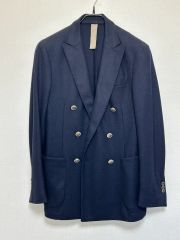 カルーゾ CARUSO 44 イタリア製 ネイビー ダブルジャケット - メルカリ