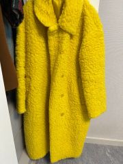 美品 裾周り200cm 2XL ケンゾー イエロー ラム ファーコート ストール 