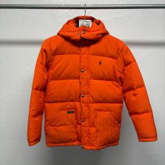 お*え様 ラルフローレン♡フーデッド ダウンコート 袖ロゴワッペン 紺