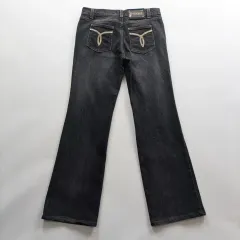 ヴェルサーチェ デニムパンツ サイズ29 レディース ブーツカット ブラックデニム A8535のサムネイル