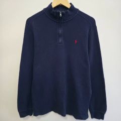 ポロ ラルフローレン ネイビー ハーフジップアップセーター M（175/96A 