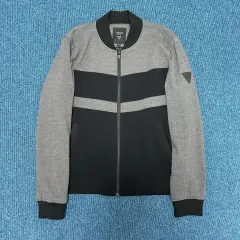 GUESS ブラック/グレー ジップアップ ジャケットL